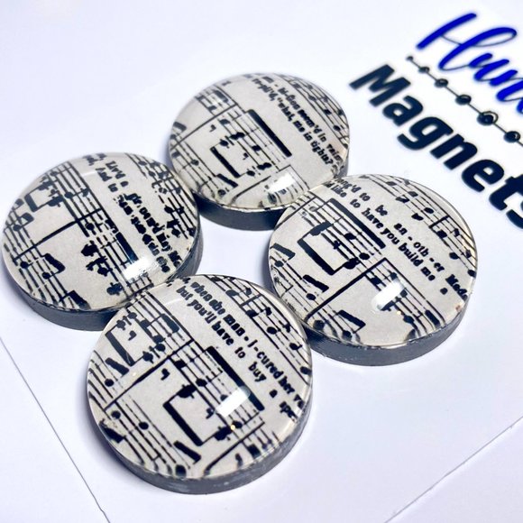 Set of 4 Magnets - Vintage Music Glass Refrigerator Kitchen Whiteboard - Picture 3 of 3